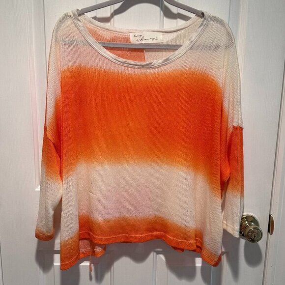 Vintage Havana Orange & White Fade Sweater - Size Large - Picture 1 of 3
